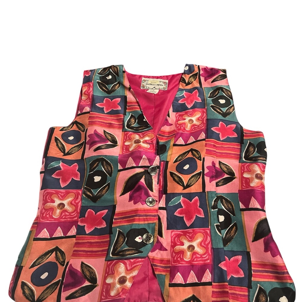 Jonathan Martin Pink and Blue Floral Vest